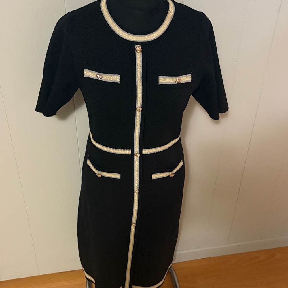 Elegant Black and Gold Women's Dress